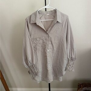 Striped Button-Up Blouse